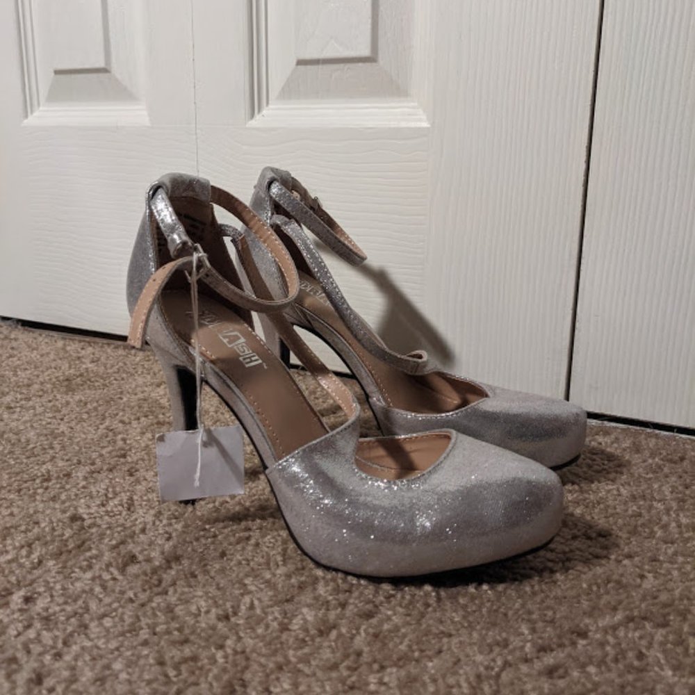 Silver Stiletto Pumps